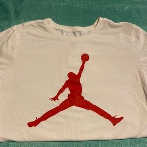 Jordan, Adult Small t-shirt, white and red